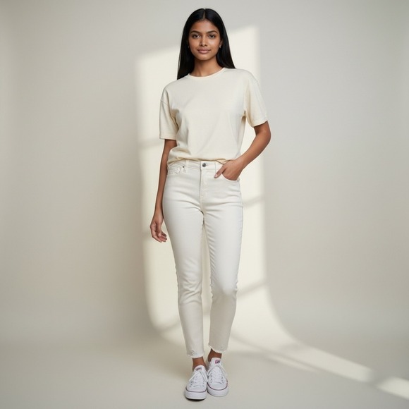 Kut from the Kloth Denim - Kut from the Kloth Connie High Rise Ankle Super Skinny Jean Size 8 Optic White